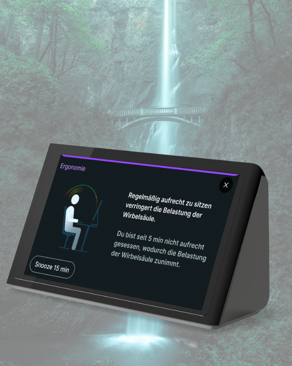 Isa Gesundheitscoach zeigt die Ergonomieanzeige