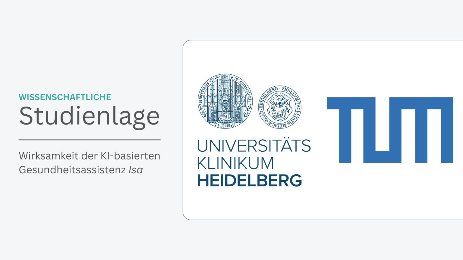 Das Bild zeigt das Logo der Universitätsklinik Heidelberg und das Logo der TU München. Außerdem steht auf dem Bild 